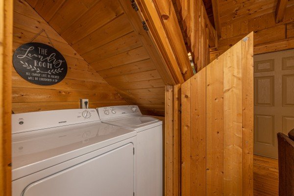 Washer and dryer at Cabin on the Mountain, a 2 bedroom cabin rental located in Gatlinburg