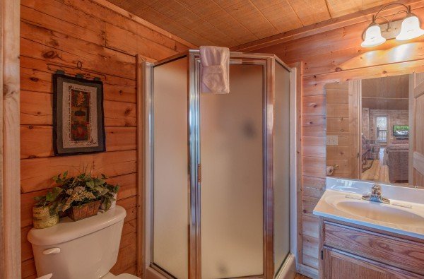 Bathroom with a shower at Sunny Side Up, a 2 bedroom cabin rental located in Gatlinburg