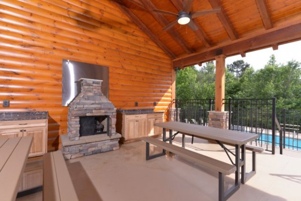 Picnic pavilion at Smoky Ridge Resort, home of Cozy Creek, a 3-bedroom cabin rental located in Pigeon Forge