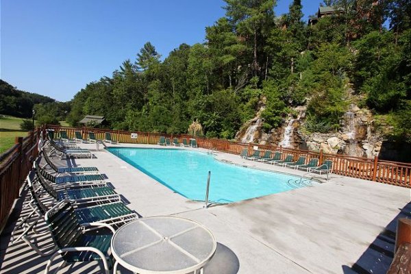 Outdoor pool for guests at Absolutely Wonderful, a 2 bedroom cabin rental located in Pigeon Forge