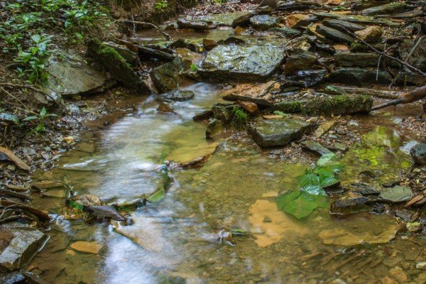 Stream on property at My Smoky Mountain Hideaway, a 3 bedroom cabin rental located in Pigeon Forge
