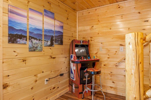 Arcade at Swimmin' Hole In 1, a 2 bedroom cabin rental located in Gatlinburg