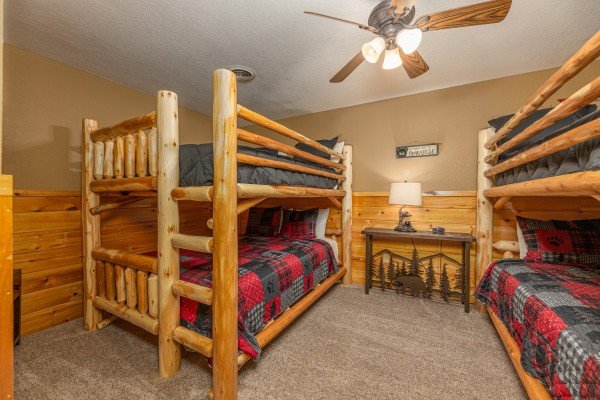 Bunk beds at Rainbow's End, a 4 bedroom cabin rental located in Pigeon Forge