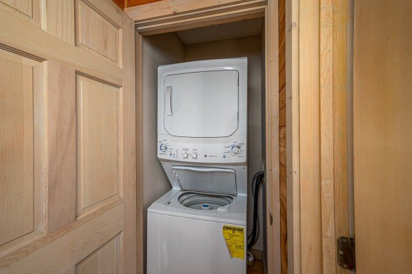 Washer and dryer at old glory, a 2 bedroom cabin rental located in Pigeon Forge