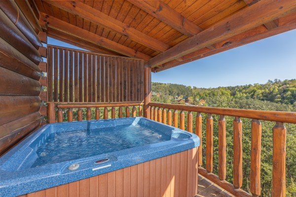 Hot tub at Rocky Top Memories, a 2 bedroom cabin rental located in Pigeon Forge