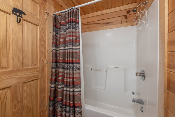 Second bathroom shower at Rocky Top Memories, a 2 bedroom cabin rental located in Pigeon Forge