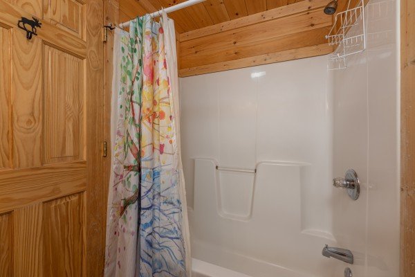 Shower at Rocky Top Memories, a 2 bedroom cabin rental located in Pigeon Forge
