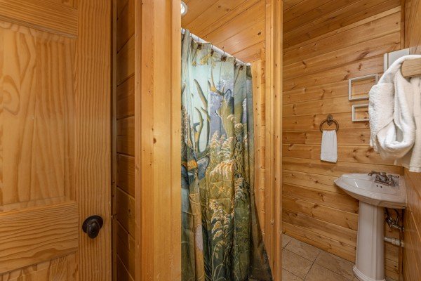 Bathroom with a shower at 3 Crazy Cubs, a 5 bedroom cabin rental located in Pigeon Forge