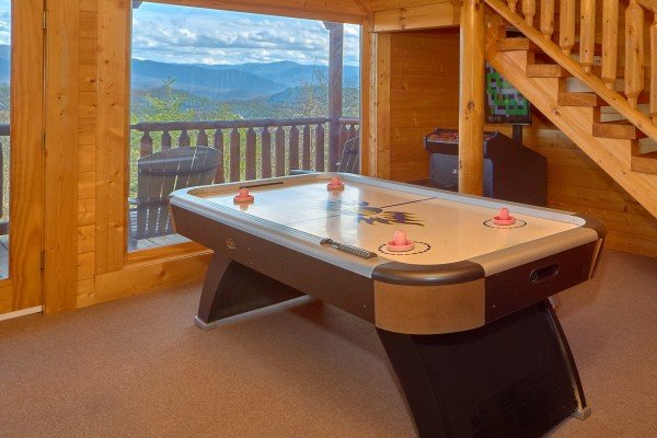 Air hockey table at Million Dollar View, a 2 bedroom cabin rental located in Pigeon Forge