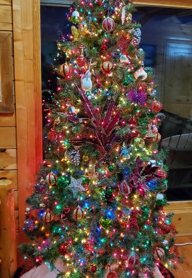Christmas tree at Million Dollar View, a 2 bedroom cabin rental located in Pigeon Forge