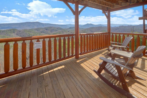 View from main floor deck at Million Dollar View, a 2 bedroom cabin rental located in Pigeon Forge