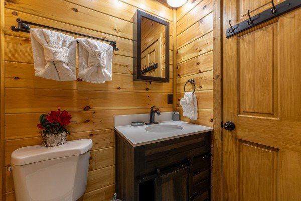 Master bathroom at 2 Crazy Cubs, a 2 bedroom cabin rental located in Pigeon Forge