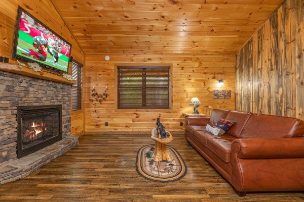Living room seating at 2 Crazy Cubs, a 2 bedroom cabin rental located in Pigeon Forge