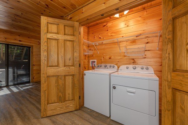 Washer and Dryer at 2 Crazy Cubs, a 2 bedroom cabin rental located in Pigeon Forge