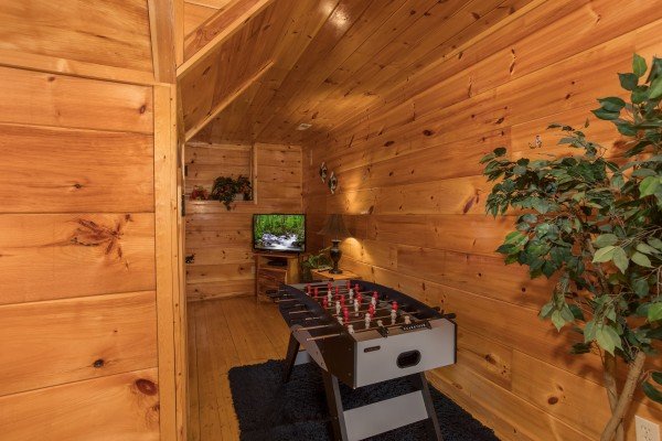Foosball table at Just Relax, a 2 bedroom cabin rental located in Pigeon Forge