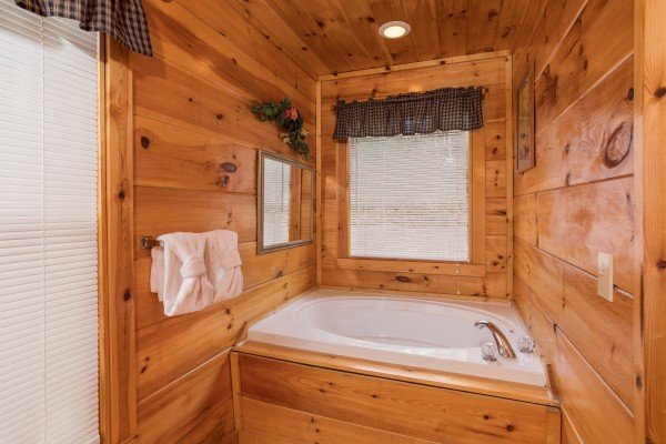 Jacuzzi in a bedroom at Just Relax, a 2 bedroom cabin rental located in Pigeon Forge