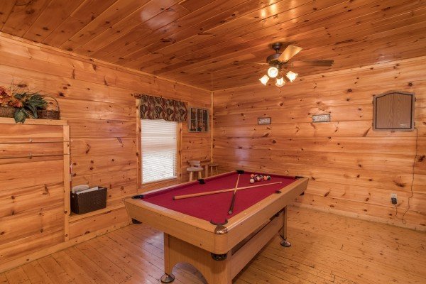 Pool table at Just Relax, a 2 bedroom cabin rental located in Pigeon Forge