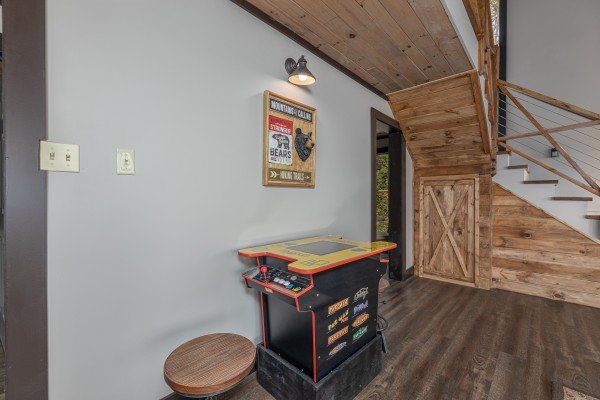 Multigame arcade at Ober the Top Views, a 3 bedroom cabin rental located in Gatlinburg