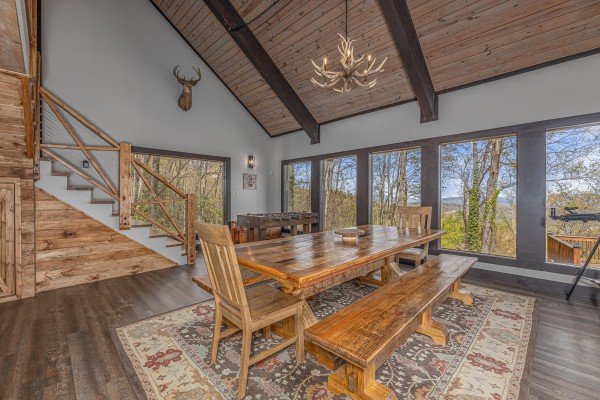 Dining space at Ober the Top Views, a 3 bedroom cabin rental located in Gatlinburg