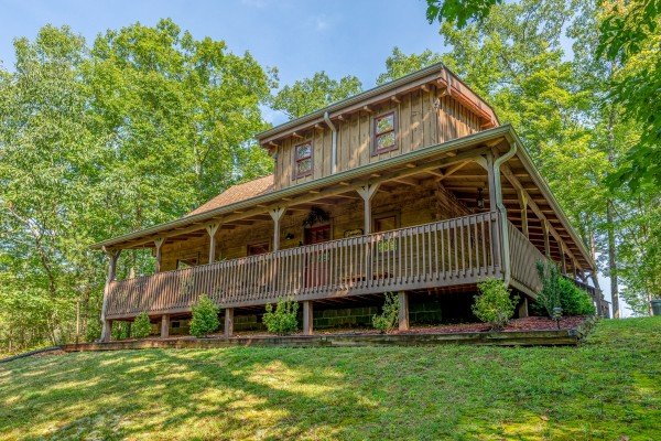 Exterior of the cabin at Bearfoot Adventure, a 2 bedroom cabin rental located in Gatlinburg