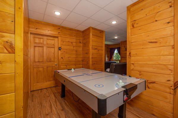 Air hockey at Eagle's Sunrise, a 2 bedroom cabin rental located in Pigeon Forge