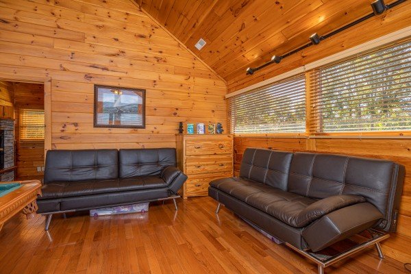 Loft seating at Eagle's Sunrise, a 2 bedroom cabin rental located in Pigeon Forge