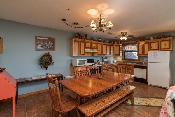 Dining table for six at Alone at the Top, a 3 bedroom cabin rental located in Pigeon Forge