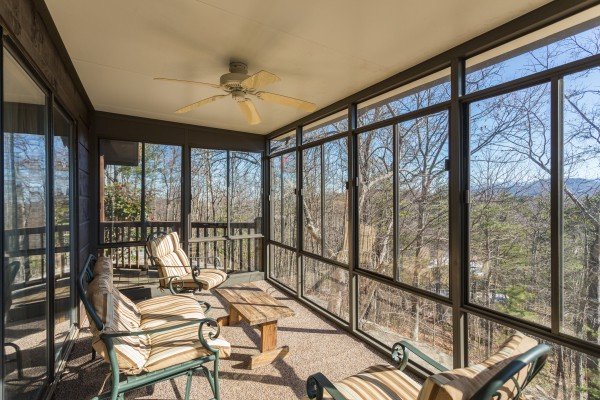 Sunroom at Alone at the Top, a 3 bedroom cabin rental located in Pigeon Forge