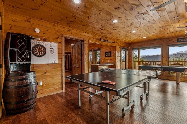 Ping pong table at Four Seasons Grand, a 5 bedroom cabin rental located in Pigeon Forge
