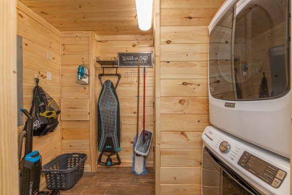 Washer and dryer at Twin Peaks, a 5 bedroom cabin rental located in Gatlinburg