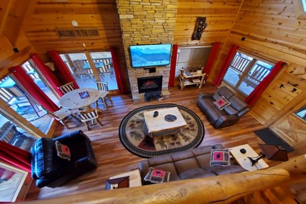 Drone View at Bears Don't Bluff, a 3 bedroom cabin rental located in Pigeon Forge