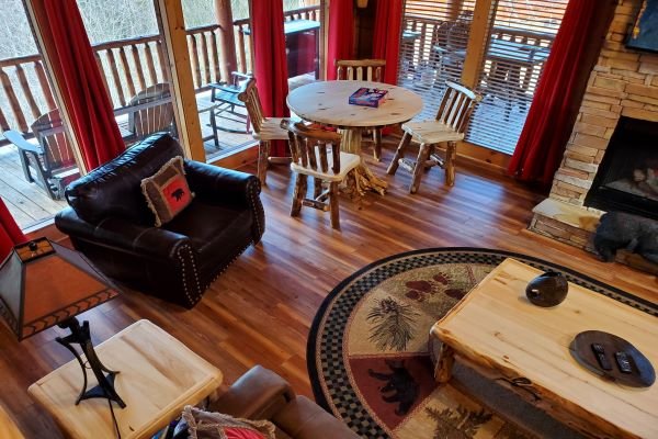 Game seating for 4 at Bears Don't Bluff, a 3 bedroom cabin rental located in Pigeon Forge 