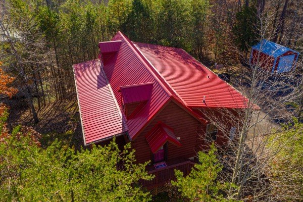Drone view at Wilderness Adventure, a 2 bedroom cabin rental in Pigeon Forge