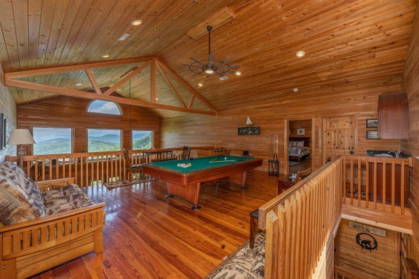 Game room at Sky View, A 4 bedroom cabin rental in Pigeon Forge