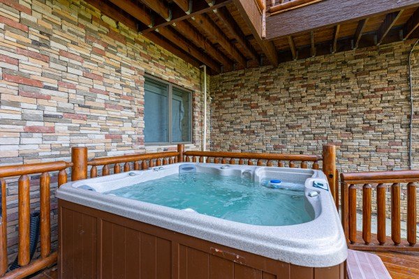 Hot tub at Sky View, A 4 bedroom cabin rental in Pigeon Forge