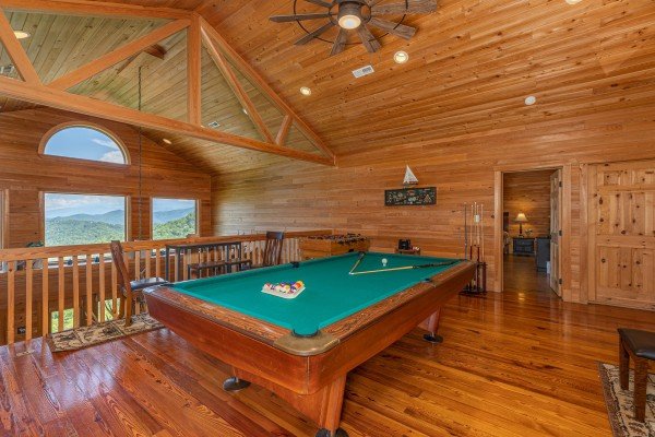 Pool table at Sky View, A 4 bedroom cabin rental in Pigeon Forge