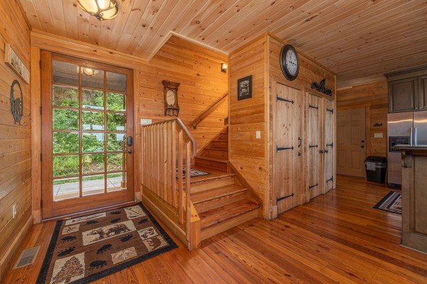 Stairway to 2nd floor at Sky View, A 4 bedroom cabin rental in Pigeon Forge