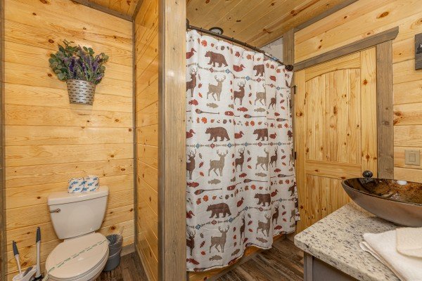 Bathroom with a shower at Everly's Splash, a 4 bedroom cabin rental located in Pigeon Forge