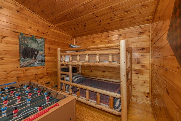 Bunk room at A Moment in Time, a 2 bedroom cabin rental located in Pigeon Forge