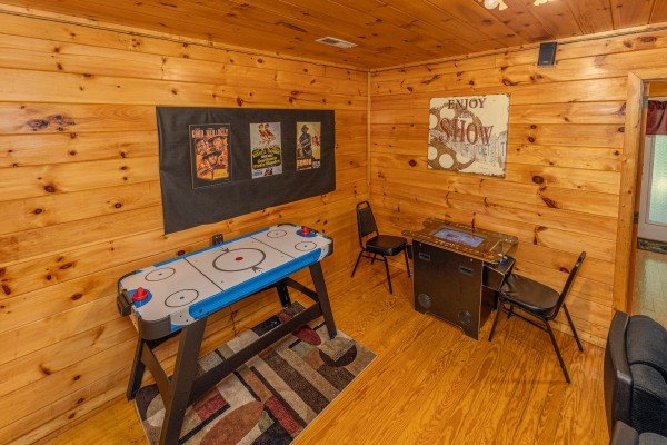 Game tables at A Moment in Time, a 2 bedroom cabin rental located in pigeon forge