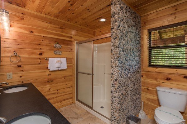 Shower in the bathroom at Endless View, a 4 bedroom cabin rental located in Pigeon Forge