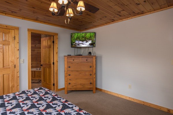 Dresser and TV at Endless View, a 4 bedroom cabin rental located in Pigeon Forge