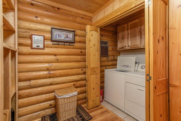 Laundry space at I Do Love Views, a 3 bedroom cabin rental located in Pigeon Forge