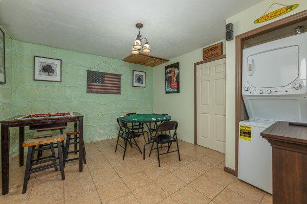 Checkers & poker tables at Bearing Views, a 3 bedroom cabin rental located in Pigeon Forge