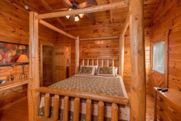 Four post bed at A Beautiful Memory, a 4 bedroom cabin rental located in Pigeon Forge
