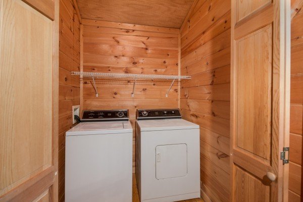 Laundry room at My Blue Heaven, a 1 bedroom cabin rental located in Gatlinburg