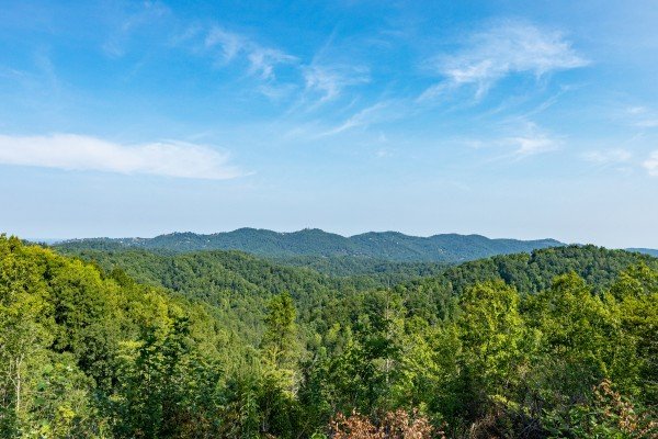 Mountain view from a drone at Bearfoot Adventure, a 2 bedroom cabin rental located in Gatlinburg