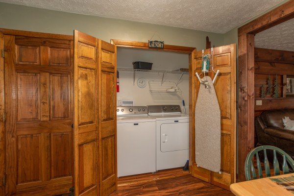 Laundry space at Black Bear Holler, a cabin rental in Pigeon Forge
