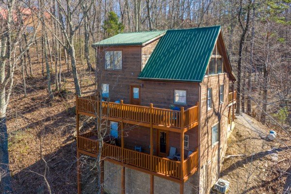 Rear exterior view at Tip Top View, a 3 bedroom cabin rental located in Pigeon Forge
