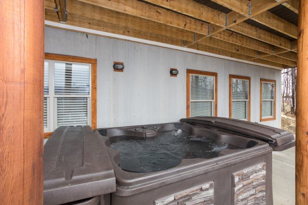 Hot tub at Splash Mountain Lodge a 4 bedroom cabin rental located in Gatlinburg